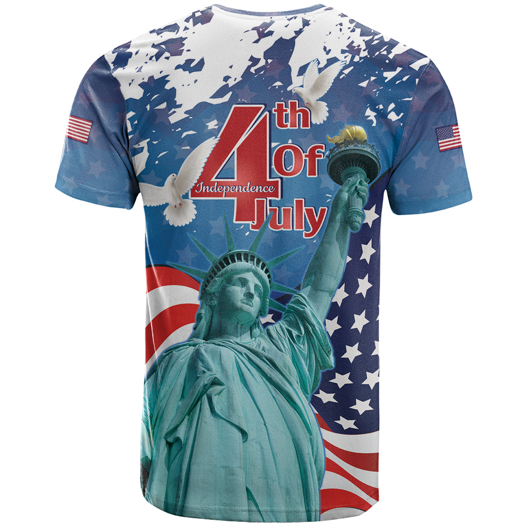 United States 4th Of July T Shirt USA Statue of Liberty Proud - Wonder Print Shop