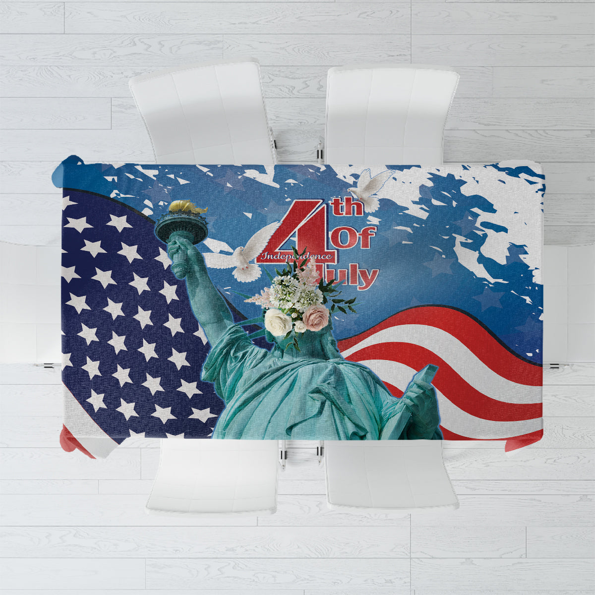 United States 4th Of July Tablecloth USA Statue of Liberty Proud - Wonder Print Shop