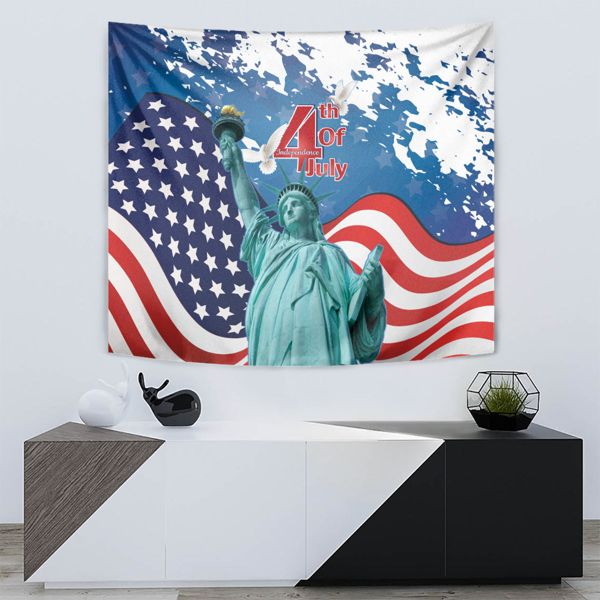 United States 4th Of July Tapestry USA Statue of Liberty Proud - Wonder Print Shop