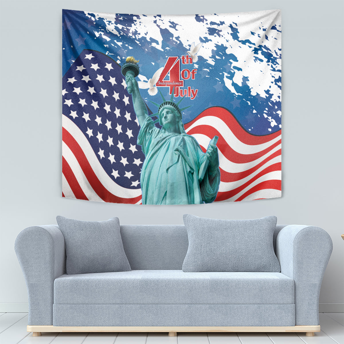 United States 4th Of July Tapestry USA Statue of Liberty Proud - Wonder Print Shop