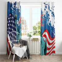 United States 4th Of July Window Curtain USA Statue of Liberty Proud - Wonder Print Shop