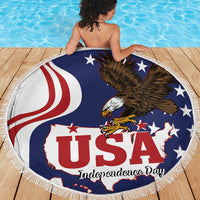 United States Independence Day Beach Blanket USA Bald Eagle Happy 4th Of July - Wonder Print Shop