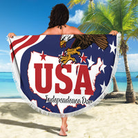 United States Independence Day Beach Blanket USA Bald Eagle Happy 4th Of July - Wonder Print Shop