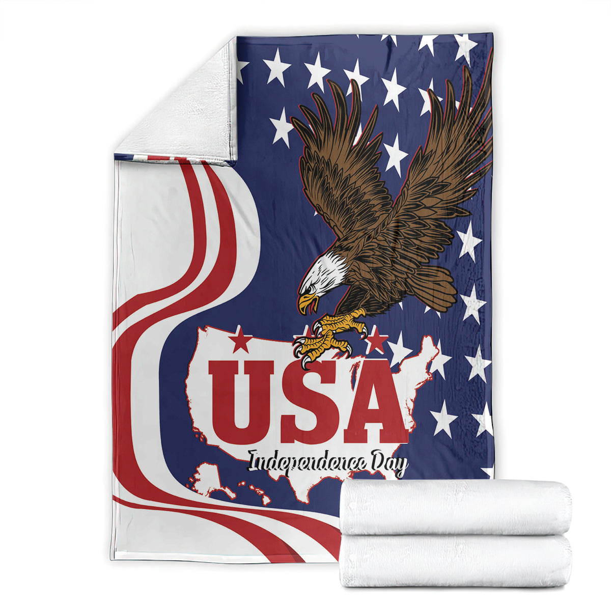 United States Independence Day Blanket USA Bald Eagle Happy 4th Of July