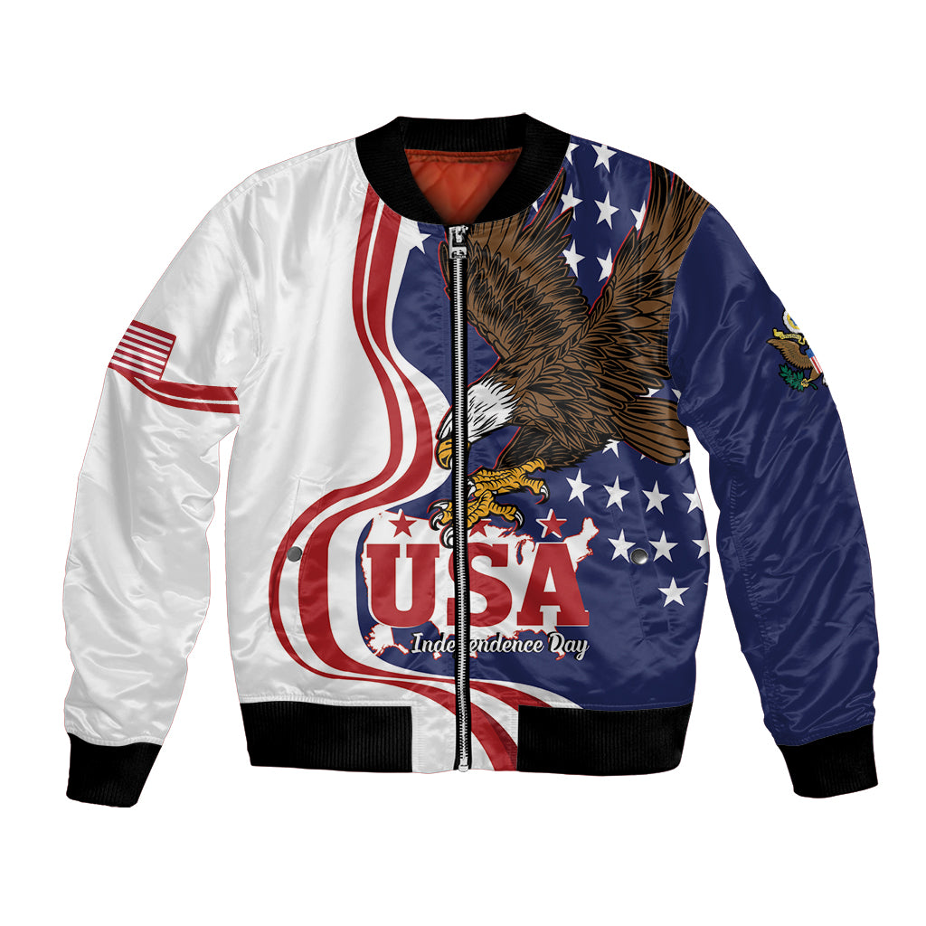 United States Independence Day Bomber Jacket USA Bald Eagle Happy 4th Of July - Wonder Print Shop