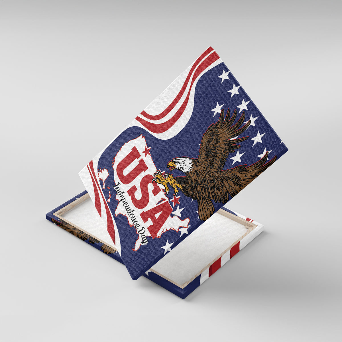 United States Independence Day Canvas Wall Art USA Bald Eagle Happy 4th Of July - Wonder Print Shop