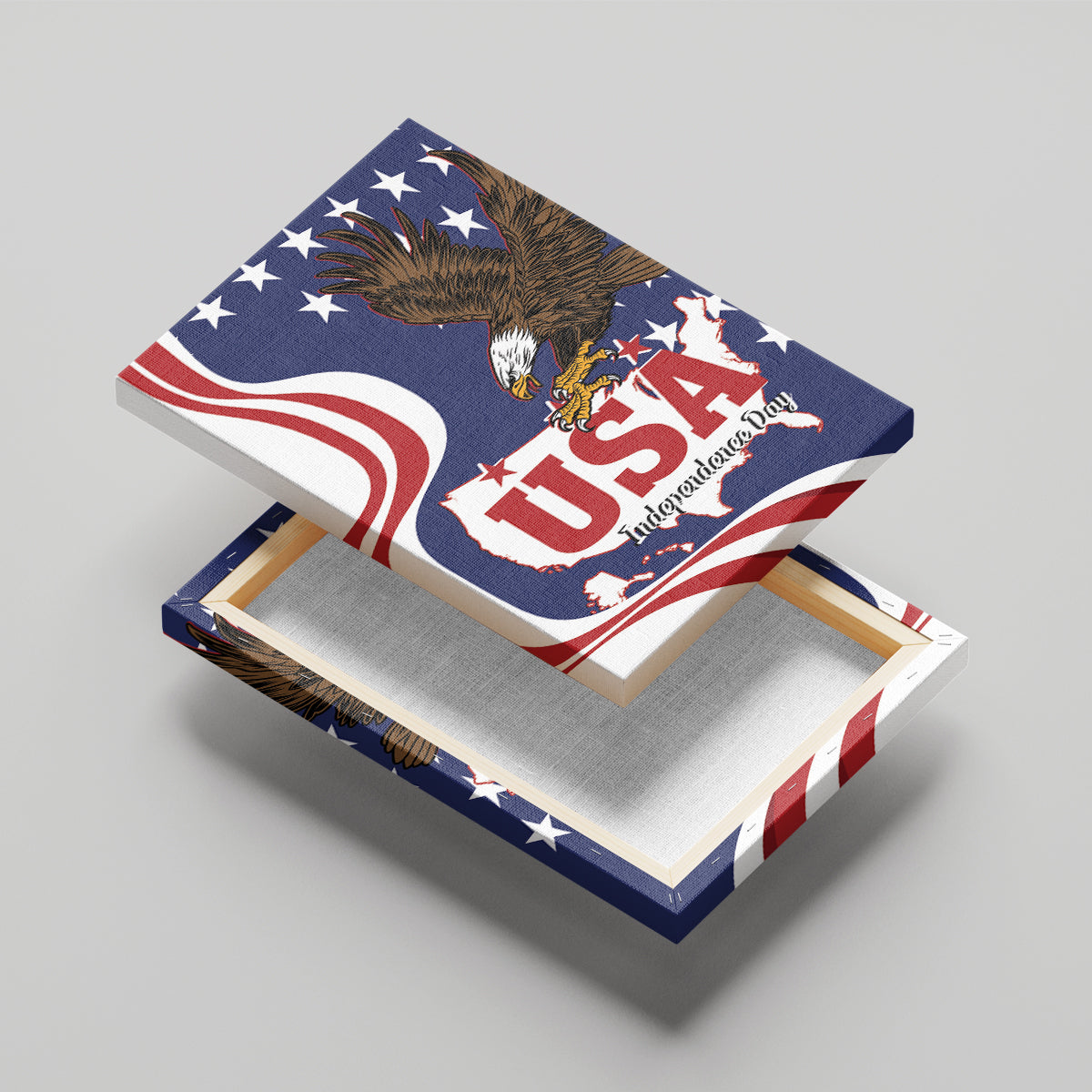 United States Independence Day Canvas Wall Art USA Bald Eagle Happy 4th Of July - Wonder Print Shop