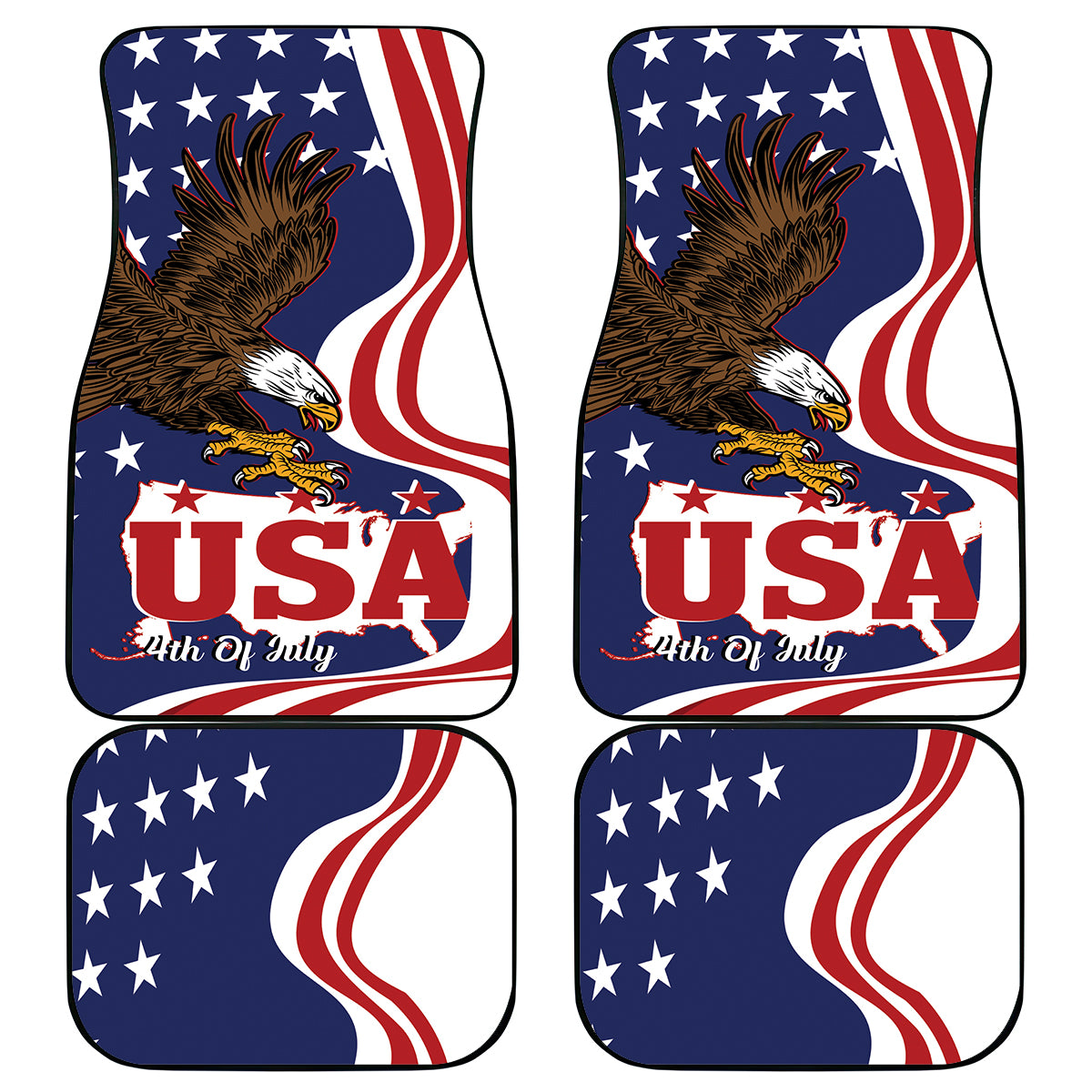 United States Independence Day Car Mats USA Bald Eagle Happy 4th Of July - Wonder Print Shop