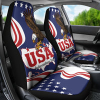 United States Independence Day Car Seat Cover USA Bald Eagle Happy 4th Of July - Wonder Print Shop