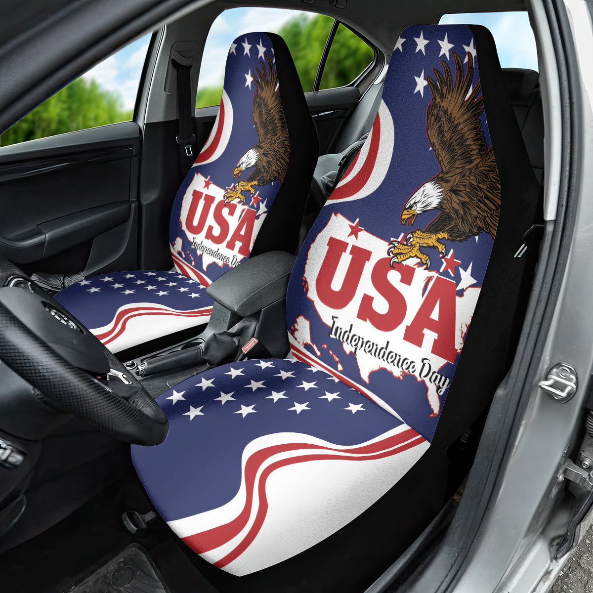 United States Independence Day Car Seat Cover USA Bald Eagle Happy 4th Of July - Wonder Print Shop