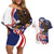 United States Independence Day Couples Matching Off Shoulder Short Dress and Hawaiian Shirt USA Bald Eagle Happy 4th Of July - Wonder Print Shop