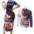 United States Independence Day Couples Matching Short Sleeve Bodycon Dress and Long Sleeve Button Shirt USA Bald Eagle Happy 4th Of July - Wonder Print Shop