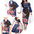 United States Independence Day Family Matching Off The Shoulder Long Sleeve Dress and Hawaiian Shirt USA Bald Eagle Happy 4th Of July - Wonder Print Shop