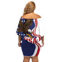 United States Independence Day Family Matching Off Shoulder Short Dress and Hawaiian Shirt USA Bald Eagle Happy 4th Of July - Wonder Print Shop