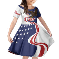 United States Independence Day Family Matching Short Sleeve Bodycon Dress and Hawaiian Shirt USA Bald Eagle Happy 4th Of July - Wonder Print Shop