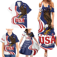 United States Independence Day Family Matching Summer Maxi Dress and Hawaiian Shirt USA Bald Eagle Happy 4th Of July - Wonder Print Shop
