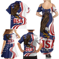United States Independence Day Family Matching Summer Maxi Dress and Hawaiian Shirt USA Bald Eagle Happy 4th Of July - Wonder Print Shop