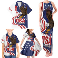United States Independence Day Family Matching Tank Maxi Dress and Hawaiian Shirt USA Bald Eagle Happy 4th Of July - Wonder Print Shop