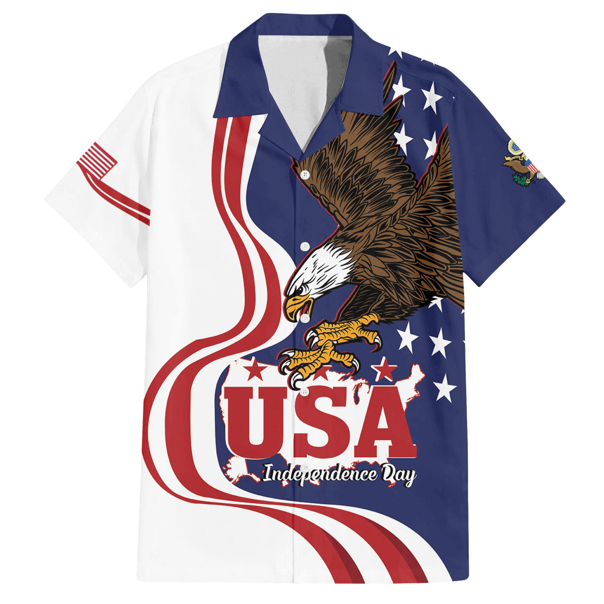 United States Independence Day Family Matching Tank Maxi Dress and Hawaiian Shirt USA Bald Eagle Happy 4th Of July - Wonder Print Shop