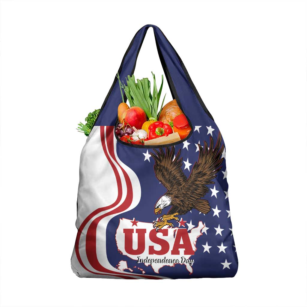 United States Independence Day Grocery Bag USA Bald Eagle Happy 4th Of July