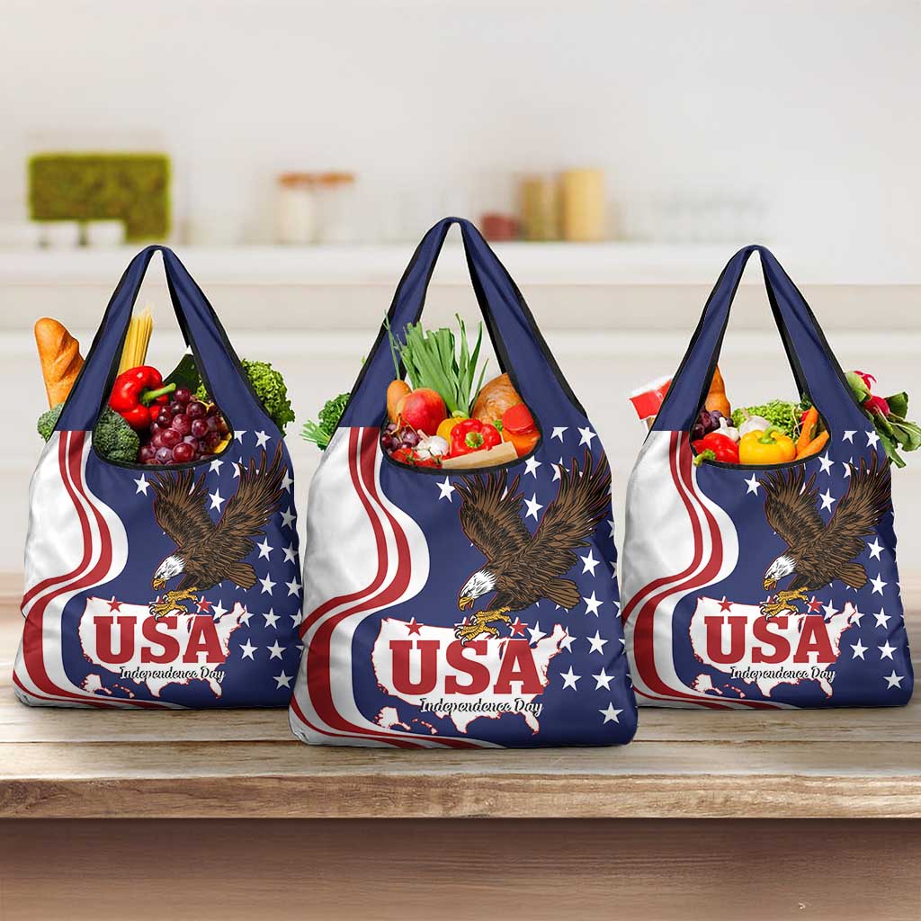 United States Independence Day Grocery Bag USA Bald Eagle Happy 4th Of July