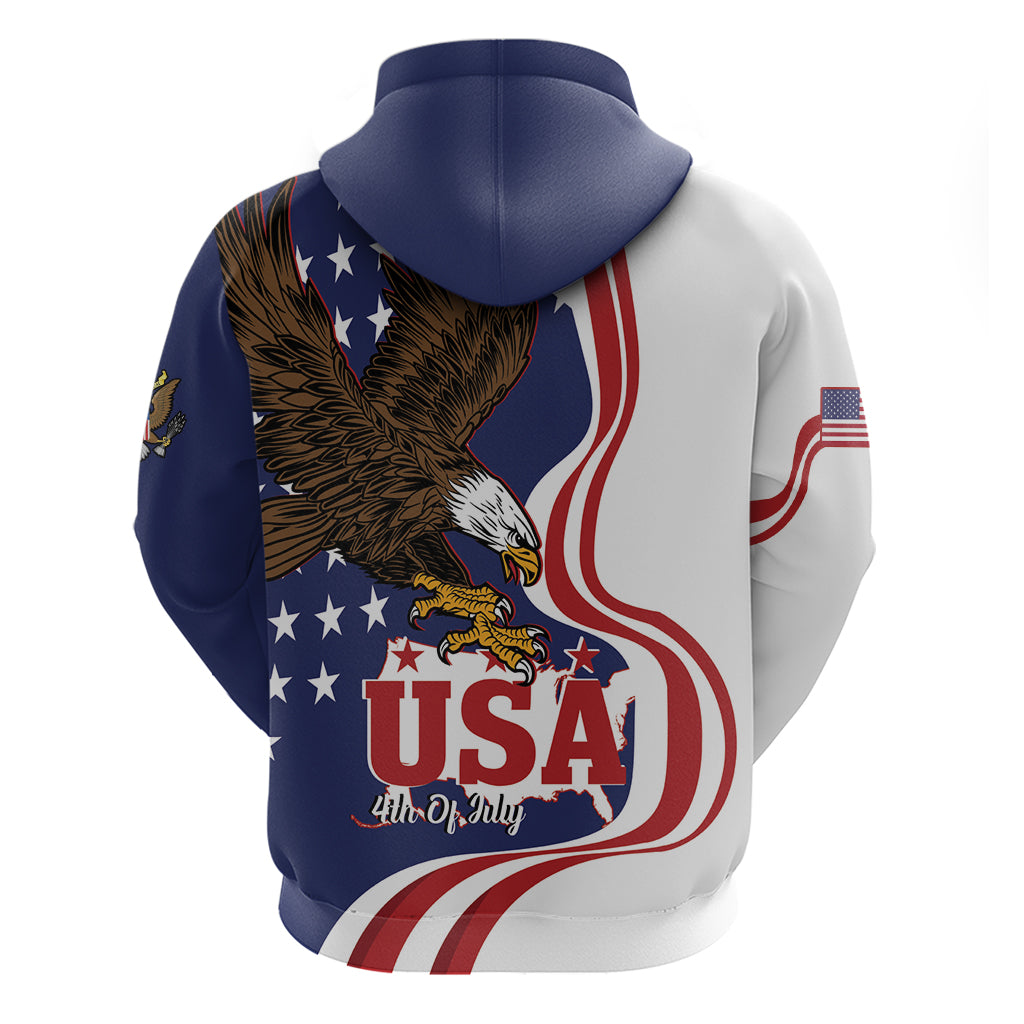 United States Independence Day Hoodie USA Bald Eagle Happy 4th Of July - Wonder Print Shop