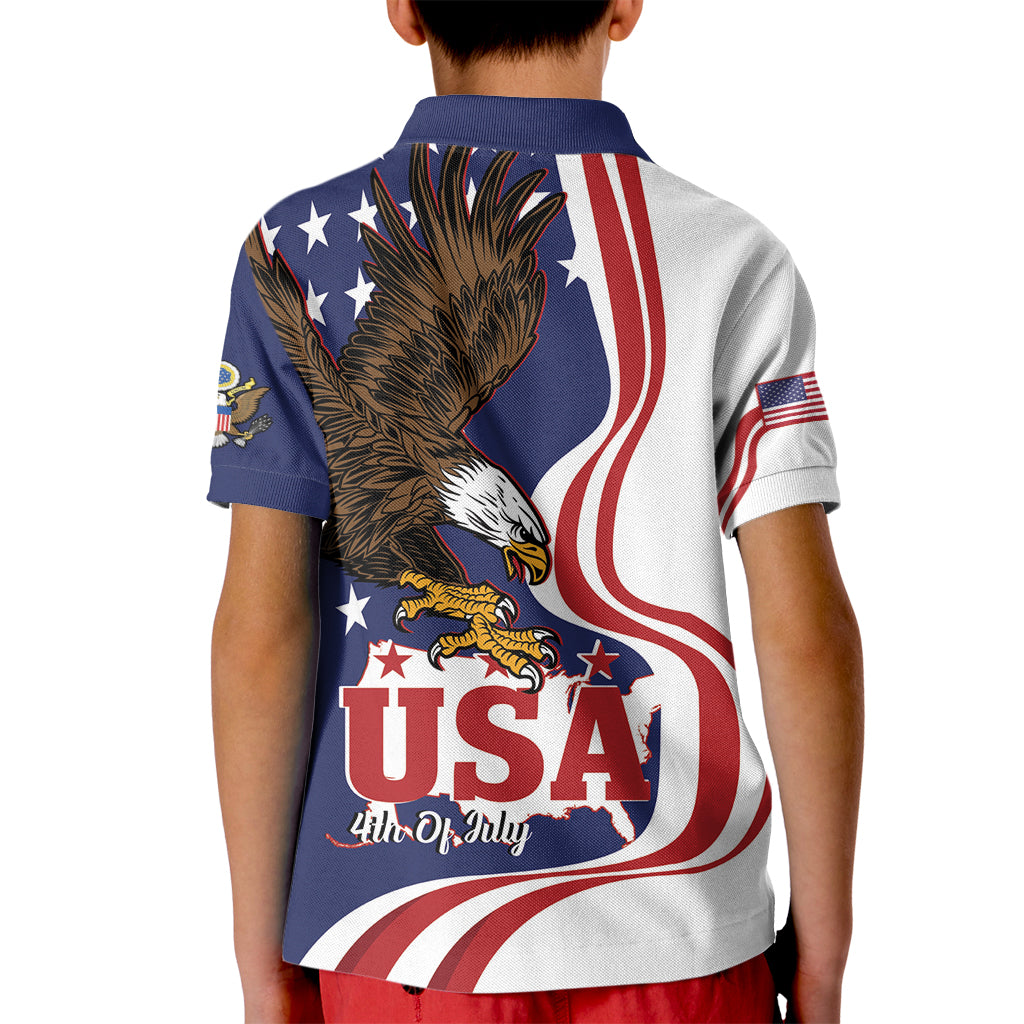 United States Independence Day Kid Polo Shirt USA Bald Eagle Happy 4th Of July - Wonder Print Shop