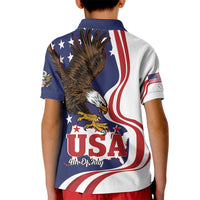 United States Independence Day Kid Polo Shirt USA Bald Eagle Happy 4th Of July - Wonder Print Shop