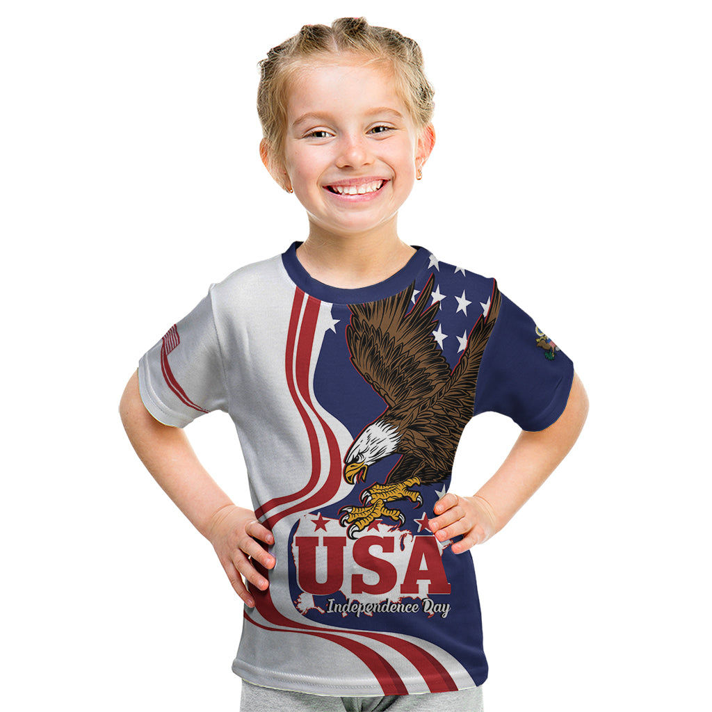 United States Independence Day Kid T Shirt USA Bald Eagle Happy 4th Of July - Wonder Print Shop