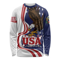 United States Independence Day Long Sleeve Shirt USA Bald Eagle Happy 4th Of July - Wonder Print Shop