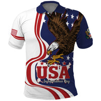 United States Independence Day Polo Shirt USA Bald Eagle Happy 4th Of July - Wonder Print Shop