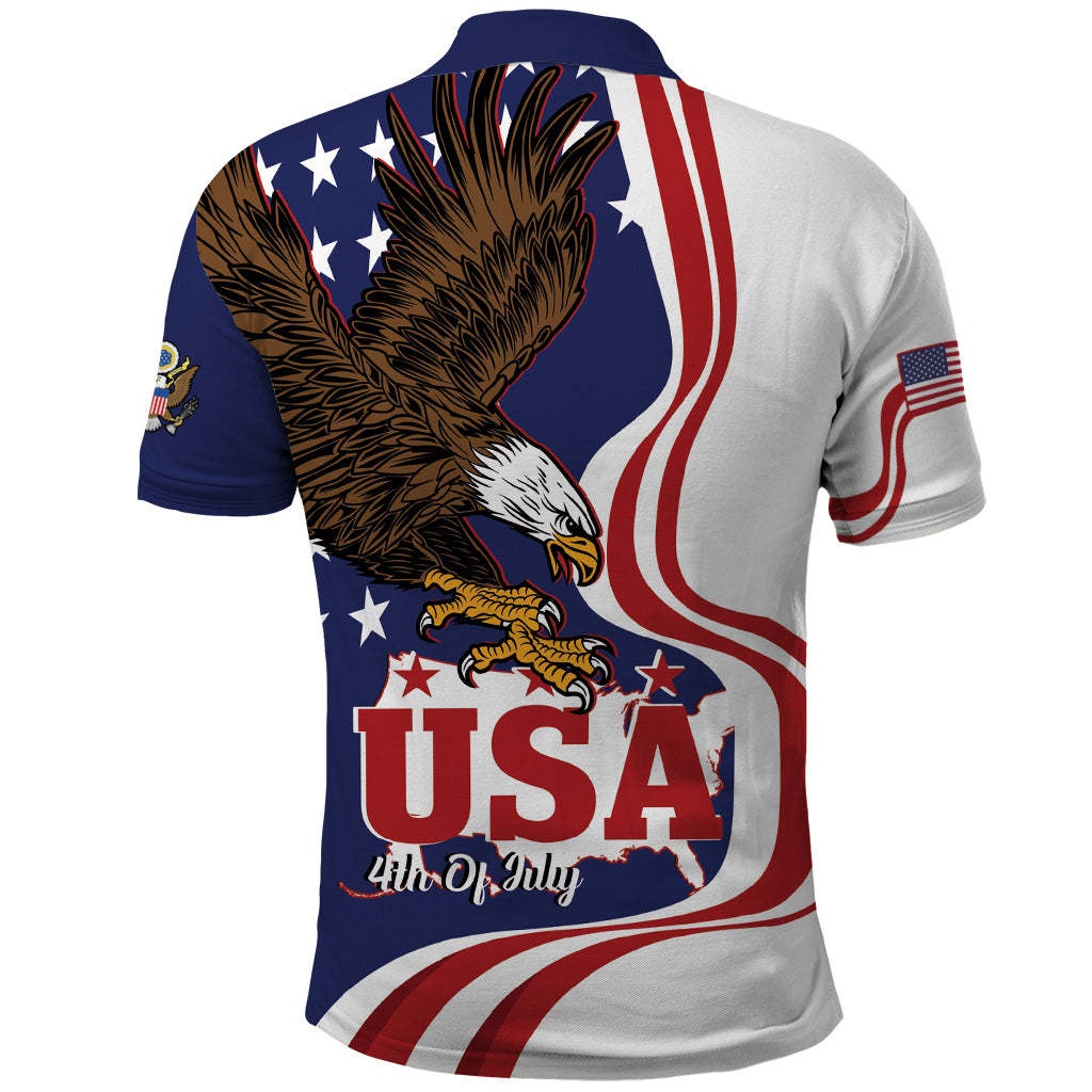 United States Independence Day Polo Shirt USA Bald Eagle Happy 4th Of July - Wonder Print Shop