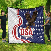 United States Independence Day Quilt USA Bald Eagle Happy 4th Of July - Wonder Print Shop