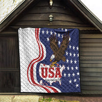 United States Independence Day Quilt USA Bald Eagle Happy 4th Of July - Wonder Print Shop