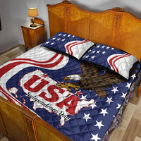 United States Independence Day Quilt Bed Set USA Bald Eagle Happy 4th Of July - Wonder Print Shop