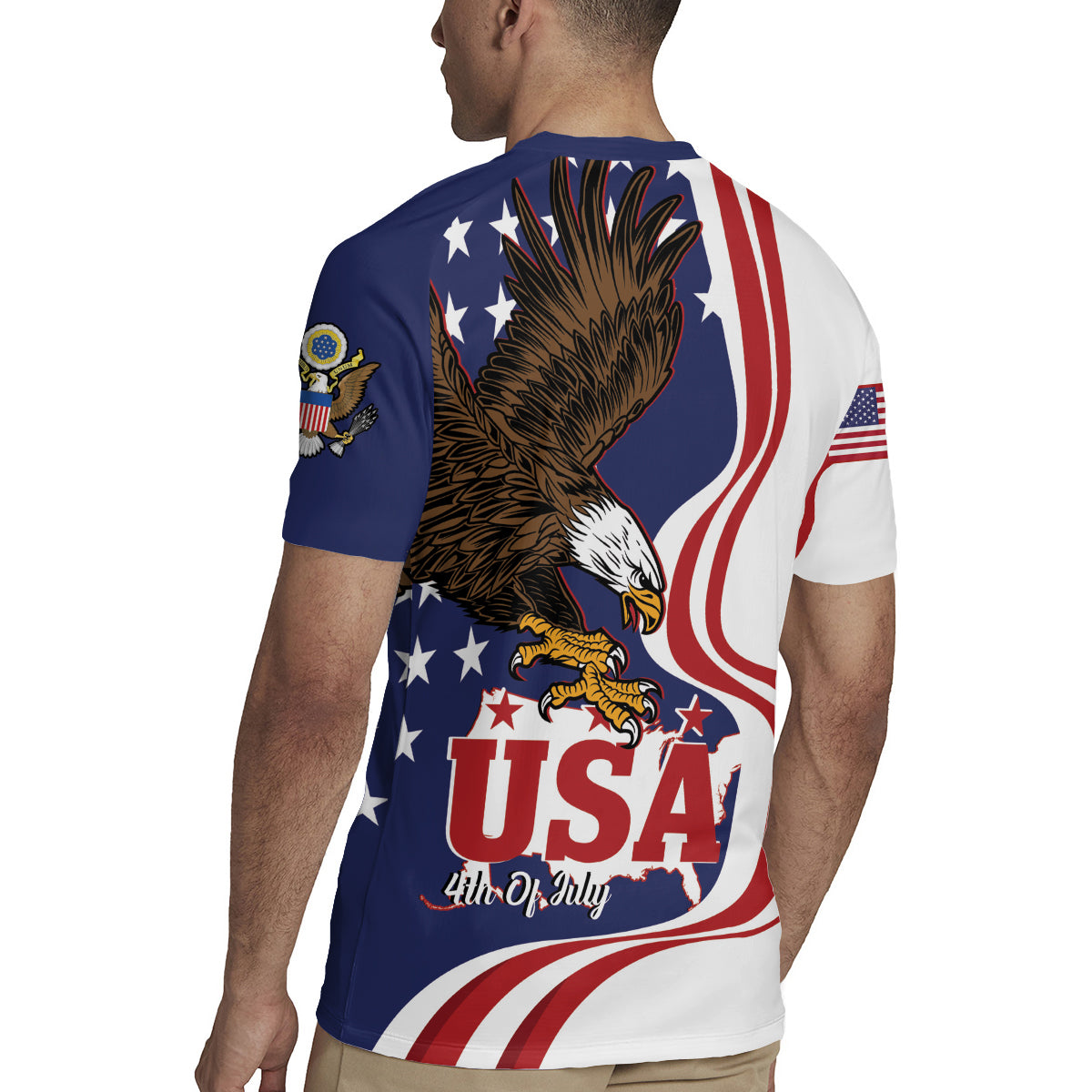 United States Independence Day Rugby Jersey USA Bald Eagle Happy 4th Of July - Wonder Print Shop