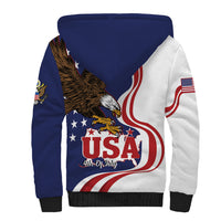 United States Independence Day Sherpa Hoodie USA Bald Eagle Happy 4th Of July - Wonder Print Shop