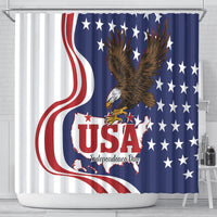United States Independence Day Shower Curtain USA Bald Eagle Happy 4th Of July