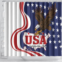 United States Independence Day Shower Curtain USA Bald Eagle Happy 4th Of July