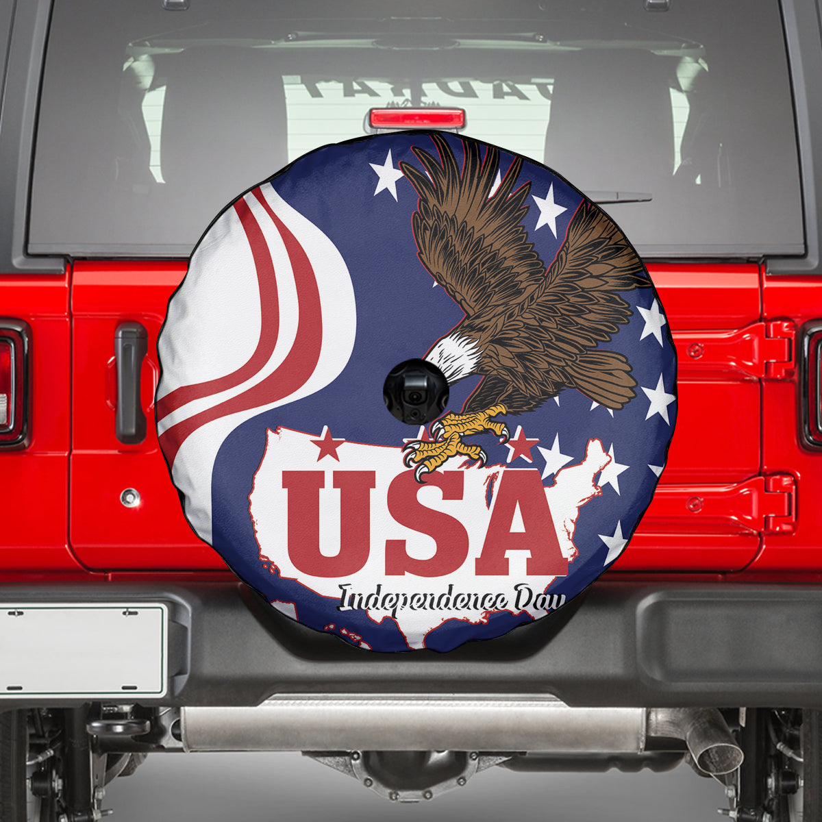 United States Independence Day Spare Tire Cover USA Bald Eagle Happy 4th Of July - Wonder Print Shop