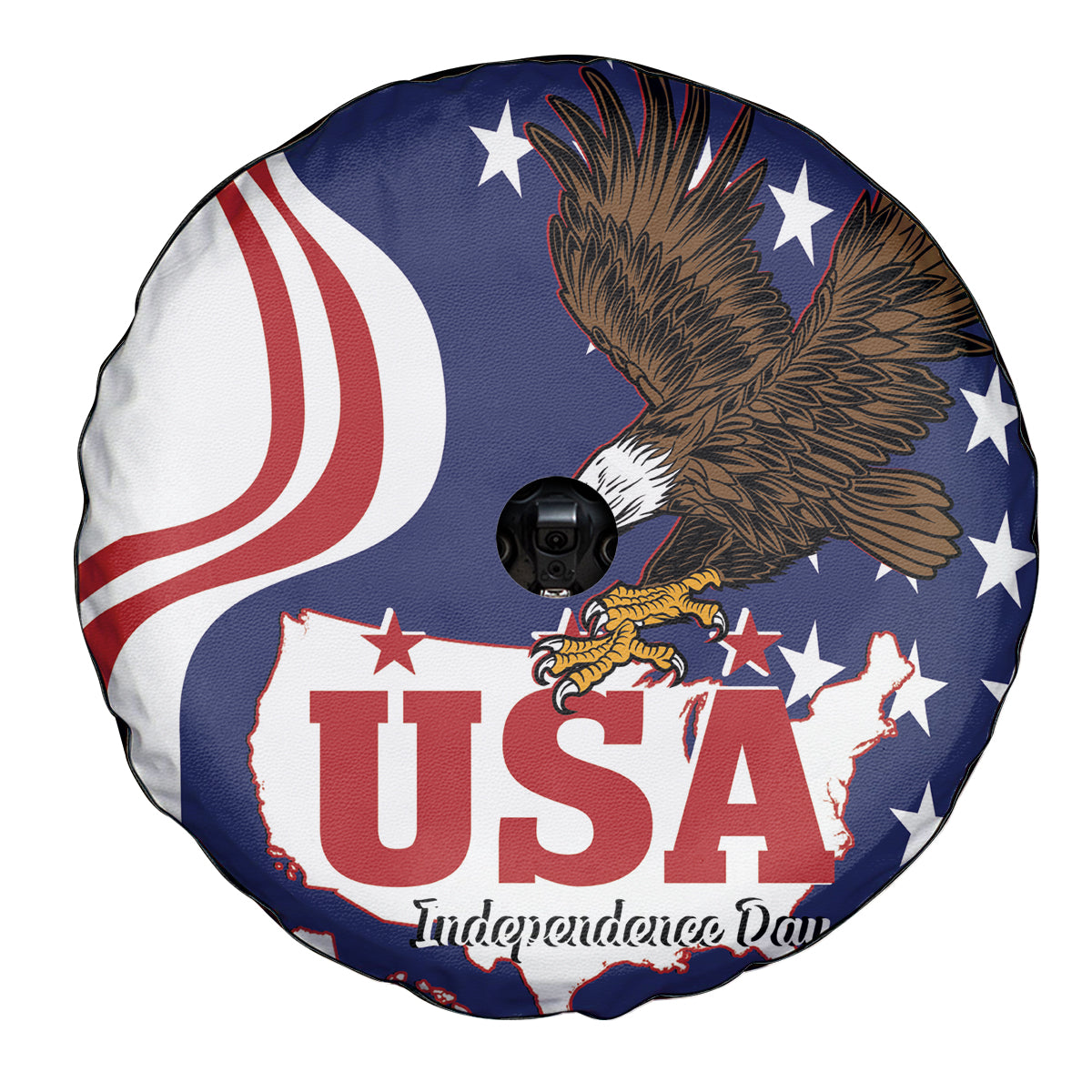 United States Independence Day Spare Tire Cover USA Bald Eagle Happy 4th Of July - Wonder Print Shop