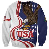 United States Independence Day Sweatshirt USA Bald Eagle Happy 4th Of July - Wonder Print Shop