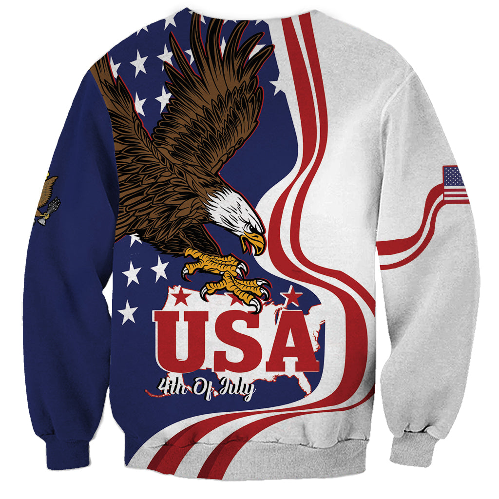 United States Independence Day Sweatshirt USA Bald Eagle Happy 4th Of July - Wonder Print Shop