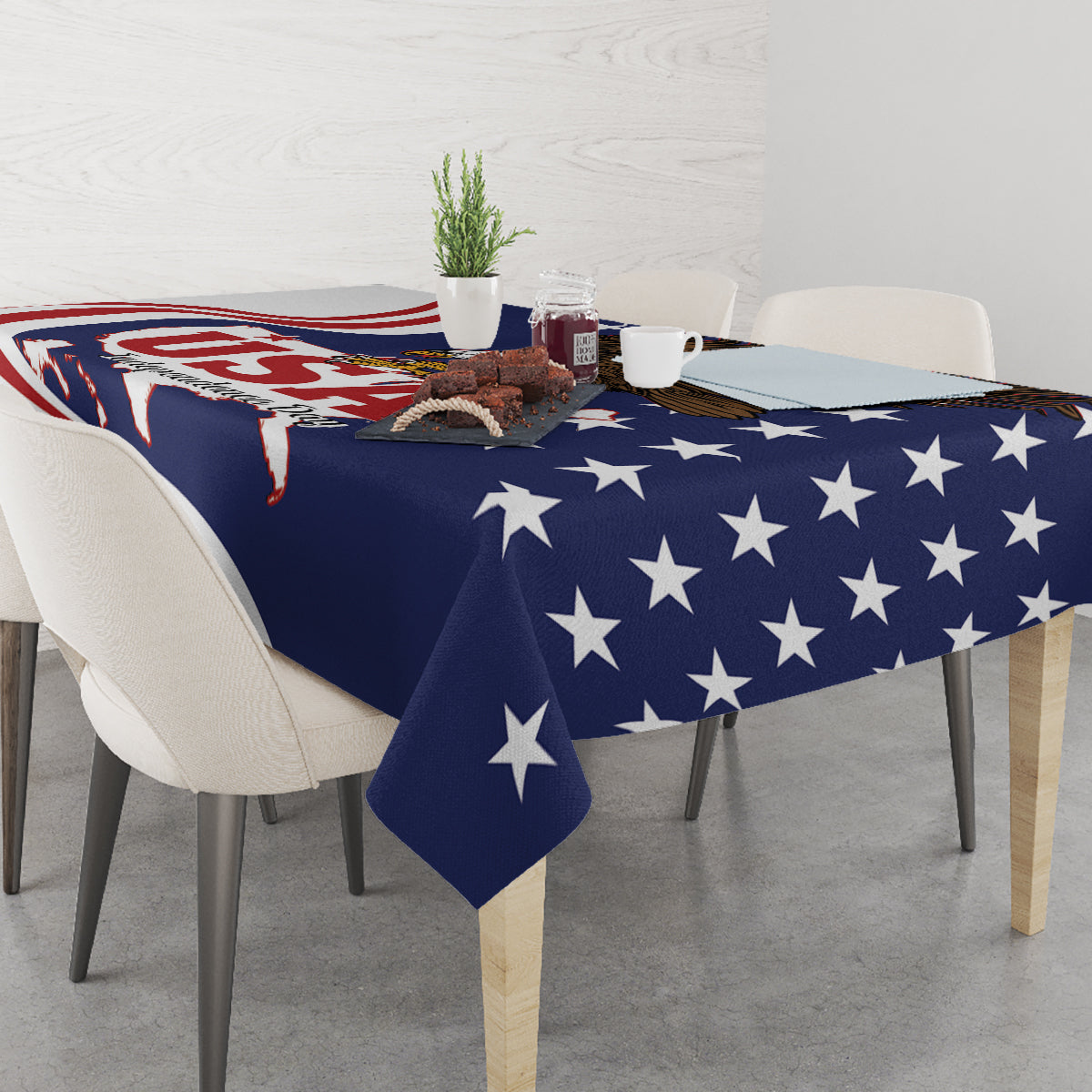 United States Independence Day Tablecloth USA Bald Eagle Happy 4th Of July - Wonder Print Shop