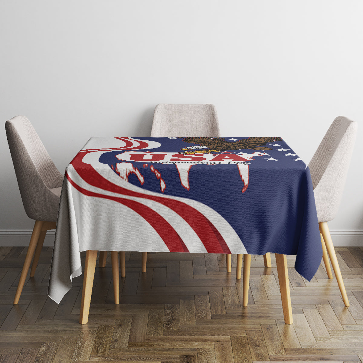 United States Independence Day Tablecloth USA Bald Eagle Happy 4th Of July - Wonder Print Shop
