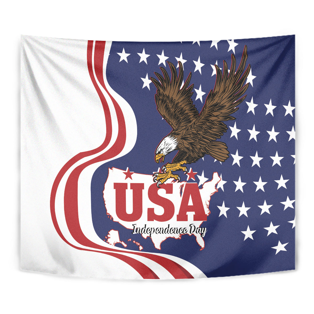 United States Independence Day Tapestry USA Bald Eagle Happy 4th Of July - Wonder Print Shop