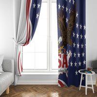 United States Independence Day Window Curtain USA Bald Eagle Happy 4th Of July - Wonder Print Shop
