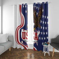 United States Independence Day Window Curtain USA Bald Eagle Happy 4th Of July - Wonder Print Shop