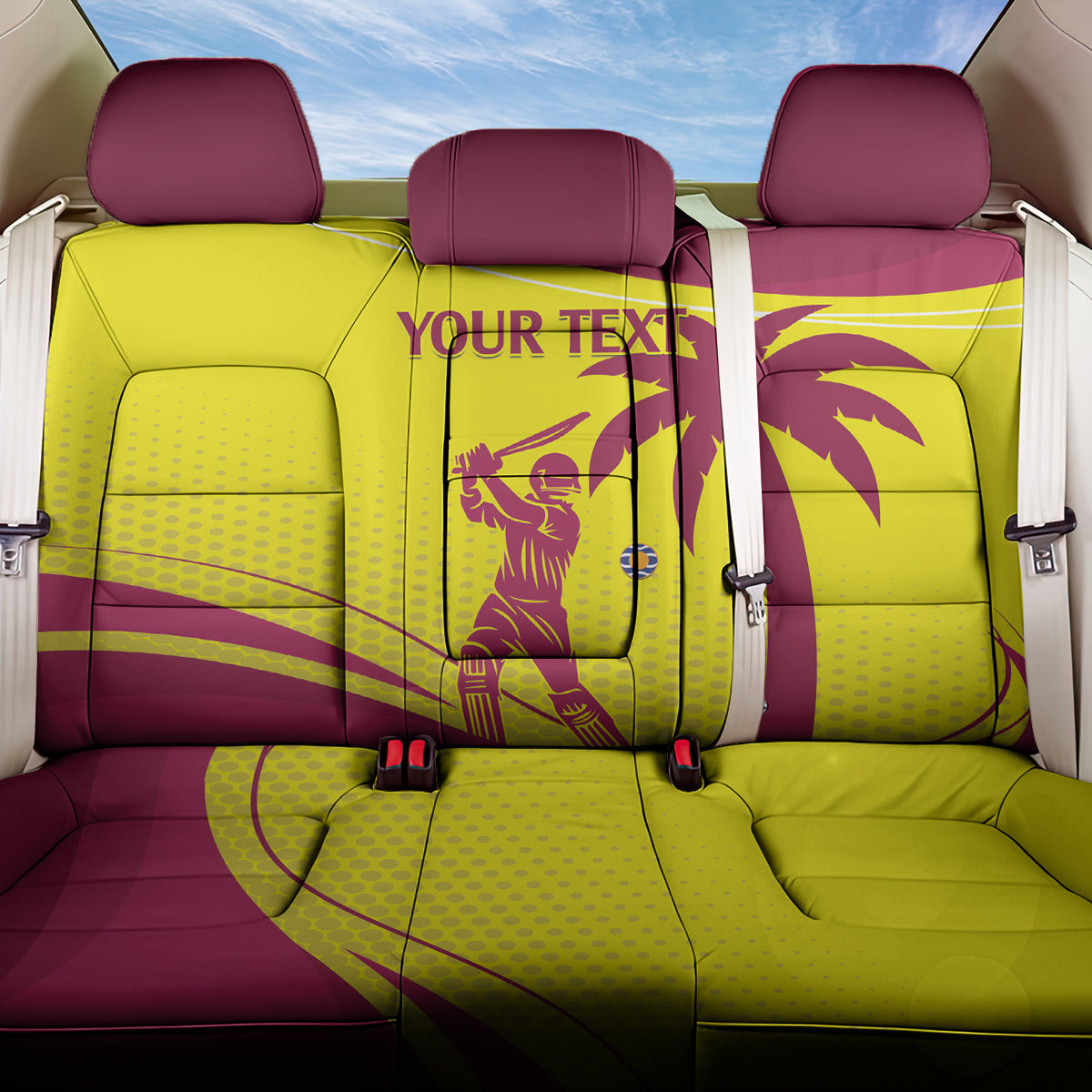 Custom West Indies Cricket Back Car Seat Cover 2024 World Cup Go Windies - Wonder Print Shop