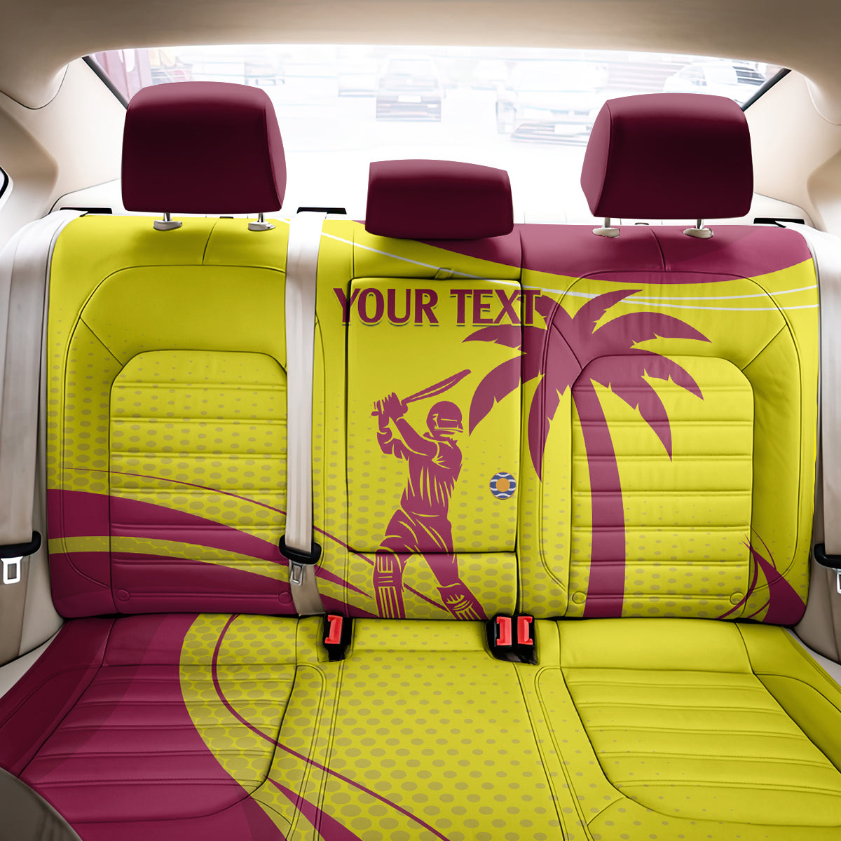 Custom West Indies Cricket Back Car Seat Cover 2024 World Cup Go Windies - Wonder Print Shop
